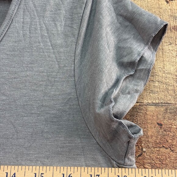 American Eagle Soft & Sexy Gray Graphic Tee You And Me Text Scoop Neck Size S - Picture 5 of 6